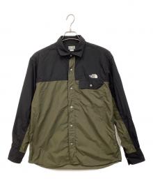 THE NORTH FACE（ザ ノース フェイス）の古着「ロングスリーブヌプシシャツ」｜ブラック×グリーン