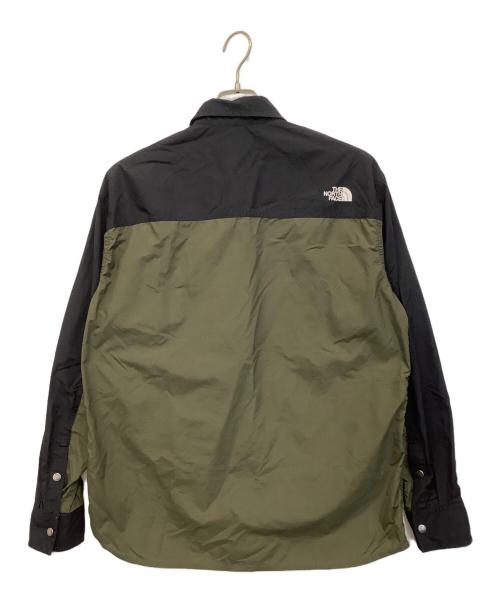 THE NORTH FACE（ザ ノース フェイス）THE NORTH FACE (ザ ノース フェイス) ロングスリーブヌプシシャツ ブラック×グリーン サイズ:Mの古着・服飾アイテム