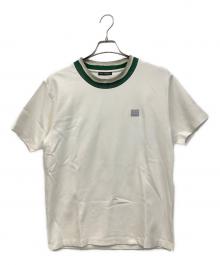 Acne studios（アクネ ストゥディオズ）の古着「ネックプリントモックネックTシャツ」｜アイボリー×グリーン