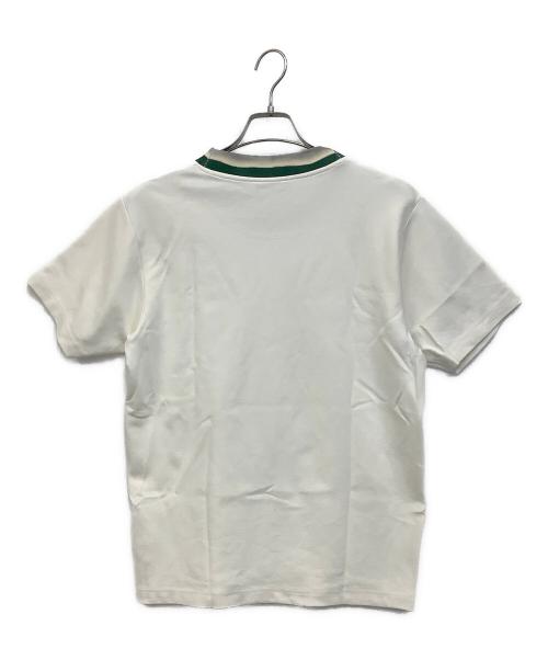 Acne studios（アクネ ストゥディオズ）Acne studios (アクネ ストゥディオズ) ネックプリントモックネックTシャツ アイボリー×グリーン サイズ:Sの古着・服飾アイテム