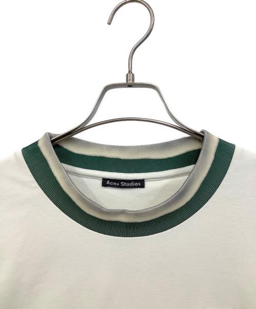 Acne studios（アクネ ストゥディオズ）Acne studios (アクネ ストゥディオズ) ネックプリントモックネックTシャツ アイボリー×グリーン サイズ:Sの古着・服飾アイテム