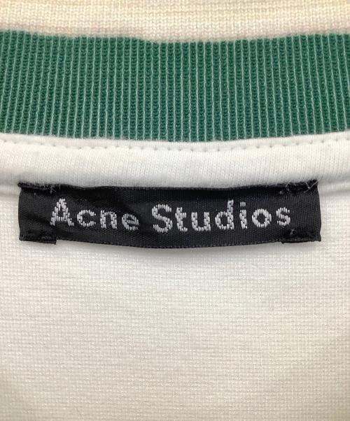 Acne studios（アクネ ストゥディオズ）Acne studios (アクネ ストゥディオズ) ネックプリントモックネックTシャツ アイボリー×グリーン サイズ:Sの古着・服飾アイテム