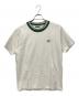 Acne studios（アクネ ストゥディオズ）の古着「ネックプリントモックネックTシャツ」｜アイボリー×グリーン