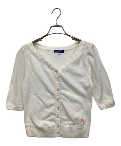 BURBERRY BLUE LABEL（バーバリー ブルー レーベル）BURBERRY BLUE LABEL (バーバリー ブルー レーベル) 薄手カーディガン ホワイト サイズ:38の古着・服飾アイテム