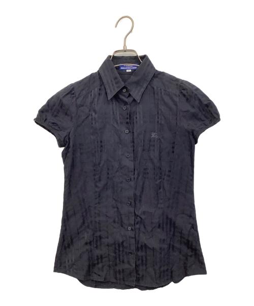 BURBERRY BLUE LABEL（バーバリー ブルー レーベル）BURBERRY BLUE LABEL (バーバリー ブルー レーベル) 半袖ブラウス ネイビー サイズ:38の古着・服飾アイテム