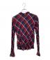 BURBERRY BLUE LABEL (バーバリー ブルー レーベル) 長袖ブラウス ネイビー×レッド サイズ:38：3500円