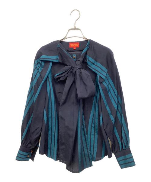 Vivienne Westwood RED LABEL（ヴィヴィアンウエストウッドレッドレーベル）Vivienne Westwood RED LABEL (ヴィヴィアンウエストウッドレッドレーベル) 長袖ブラウス ネイビー サイズ:2の古着・服飾アイテム