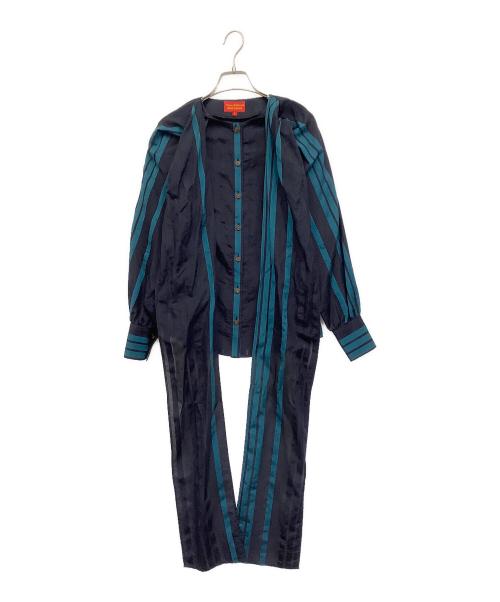 Vivienne Westwood RED LABEL（ヴィヴィアンウエストウッドレッドレーベル）Vivienne Westwood RED LABEL (ヴィヴィアンウエストウッドレッドレーベル) 長袖ブラウス ネイビー サイズ:2の古着・服飾アイテム