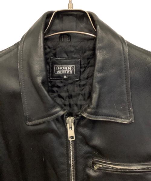 HORN WORKS（ホーンワークス）HORN WORKS (ホーンワークス) シングルライダースジャケット ブラック サイズ:3Lの古着・服飾アイテム