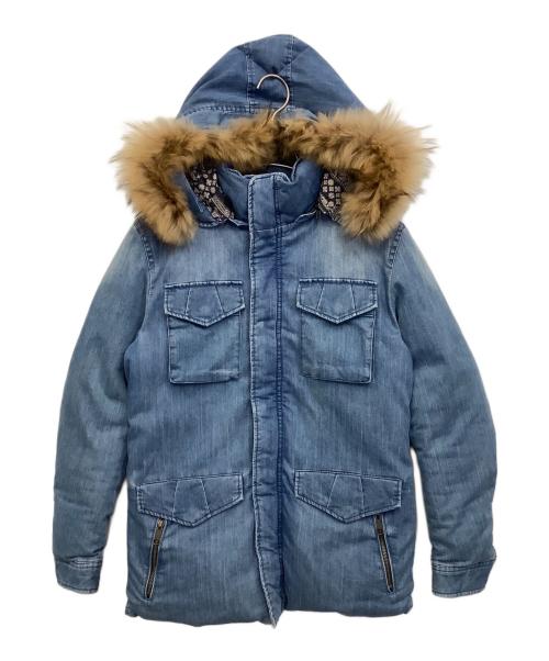 RATTLE TRAP（ラトルトラップ）RATTLE TRAP (ラトルトラップ) ストレッチデニム M-65 ダウンジャケット インディゴ サイズ:Sの古着・服飾アイテム