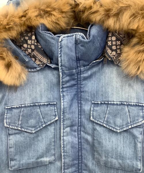 RATTLE TRAP（ラトルトラップ）RATTLE TRAP (ラトルトラップ) ストレッチデニム M-65 ダウンジャケット インディゴ サイズ:Sの古着・服飾アイテム