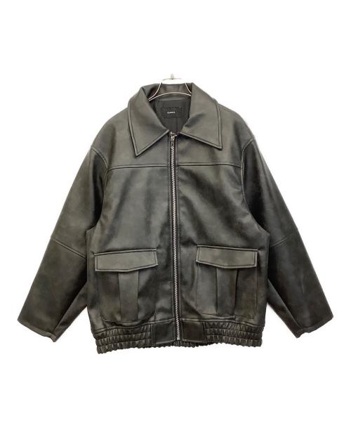 EMODA（エモダ）EMODA (エモダ) フェイクレザーオーバーブルゾン ブラック サイズ:Fの古着・服飾アイテム