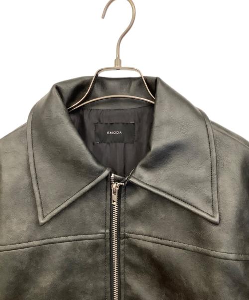 EMODA（エモダ）EMODA (エモダ) フェイクレザーオーバーブルゾン ブラック サイズ:Fの古着・服飾アイテム