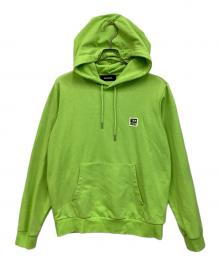 DIESEL（ディーゼル）の古着「ロゴパッチ プルオーバー スウェットパーカー」｜ライトグリーン