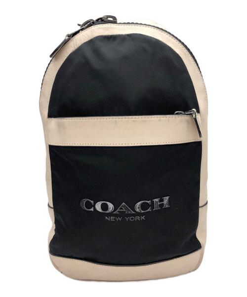 COACH（コーチ）COACH (コーチ) チャールズ ナイロン ボティバッグ ベージュ×ブラックの古着・服飾アイテム