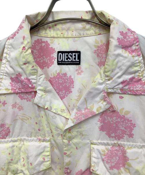DIESEL（ディーゼル）DIESEL (ディーゼル) ボウリングシャツ イエロー×ピンク×ホワイト サイズ:Lの古着・服飾アイテム