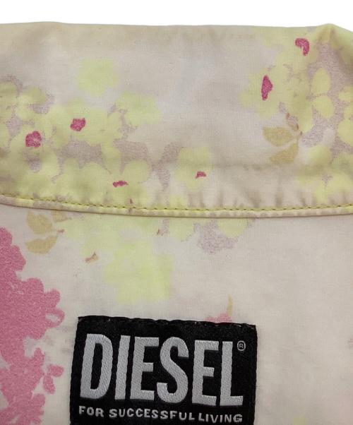 DIESEL（ディーゼル）DIESEL (ディーゼル) ボウリングシャツ イエロー×ピンク×ホワイト サイズ:Lの古着・服飾アイテム
