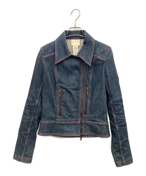 CELINE（セリーヌ）CELINE (セリーヌ) デニムライダースジャケット インディゴ サイズ:36の古着・服飾アイテム