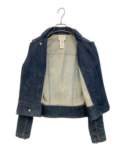 CELINE（セリーヌ）CELINE (セリーヌ) デニムライダースジャケット インディゴ サイズ:36の古着・服飾アイテム