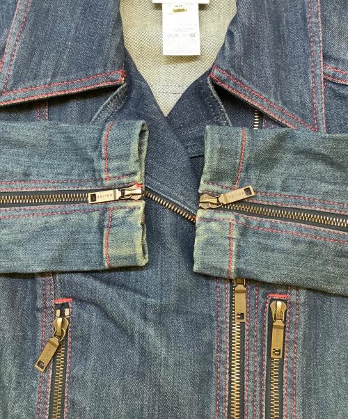 CELINE（セリーヌ）CELINE (セリーヌ) デニムライダースジャケット インディゴ サイズ:36の古着・服飾アイテム