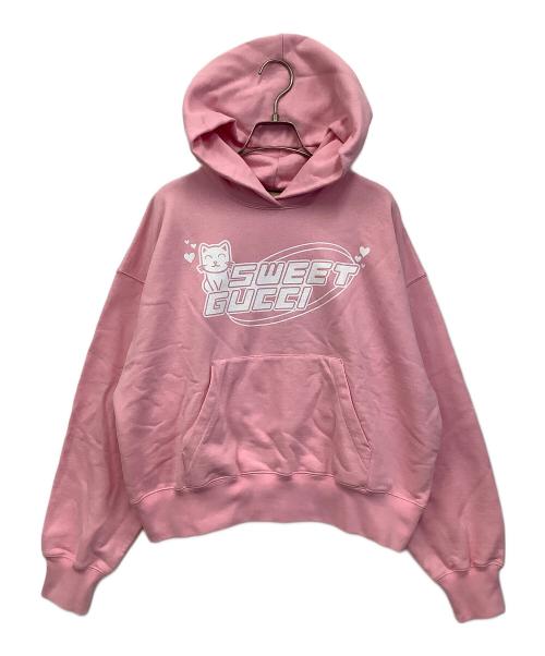 GUCCI（グッチ）GUCCI (グッチ) プルオーバーパーカー ピンク サイズ:M 未使用品の古着・服飾アイテム