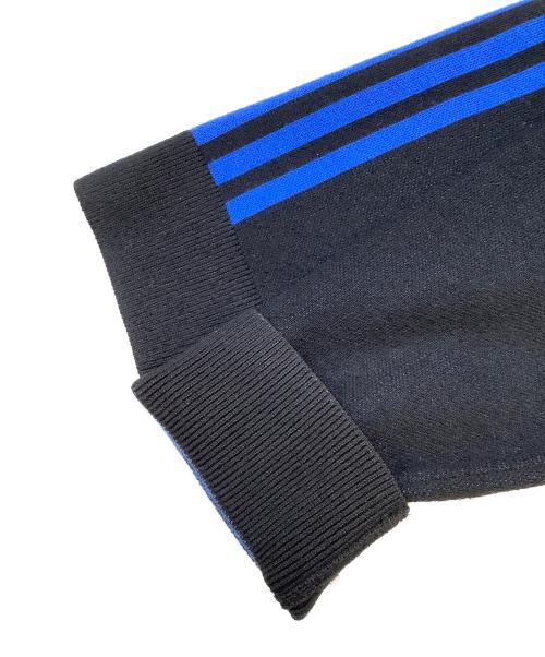 adidas（アディダス）adidas (アディダス) クォータージップ セーター ブルー×ブラック サイズ:Lの古着・服飾アイテム