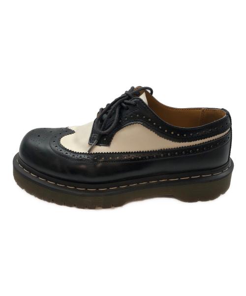 Dr.Martens（ドクターマーチン）Dr.Martens (ドクターマーチン) 5ホールウィングチップシューズ ブラック×ホワイト サイズ:25の古着・服飾アイテム