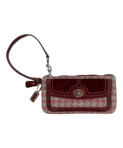 COACH（コーチ）COACH (コーチ) ミニハンドバッグ ピンク×ブラウンの古着・服飾アイテム