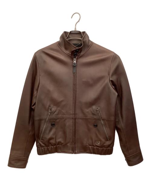 COACH（コーチ）COACH (コーチ) シングルライダースジャケット ブラウン サイズ:44の古着・服飾アイテム