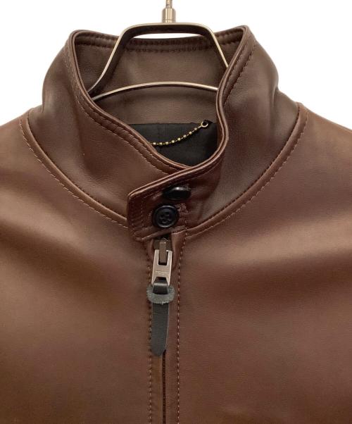 COACH（コーチ）COACH (コーチ) シングルライダースジャケット ブラウン サイズ:44の古着・服飾アイテム