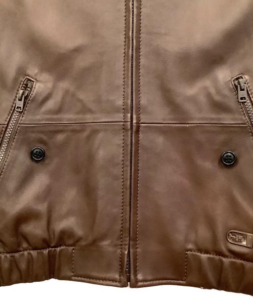 COACH（コーチ）COACH (コーチ) シングルライダースジャケット ブラウン サイズ:44の古着・服飾アイテム