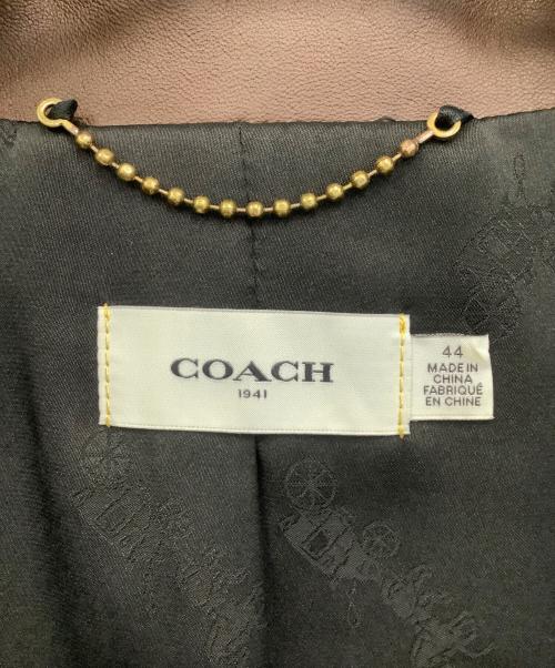 COACH（コーチ）COACH (コーチ) シングルライダースジャケット ブラウン サイズ:44の古着・服飾アイテム