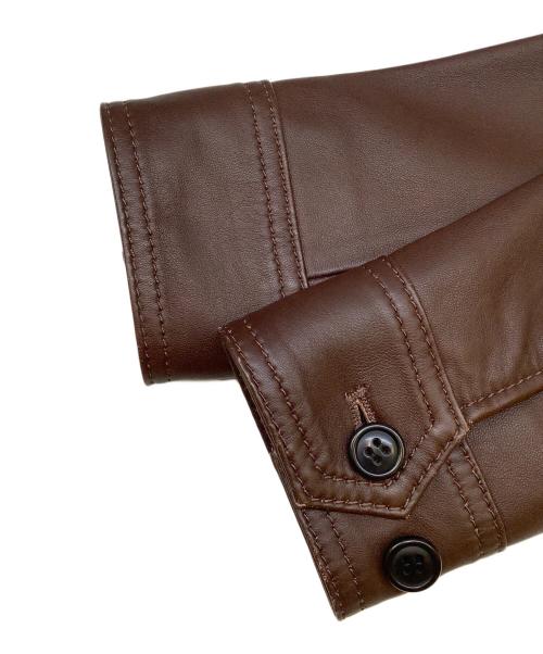 COACH（コーチ）COACH (コーチ) シングルライダースジャケット ブラウン サイズ:44の古着・服飾アイテム