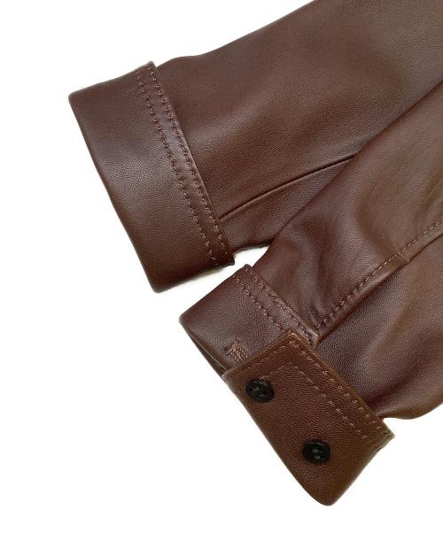 COACH（コーチ）COACH (コーチ) シングルライダースジャケット ブラウン サイズ:44の古着・服飾アイテム