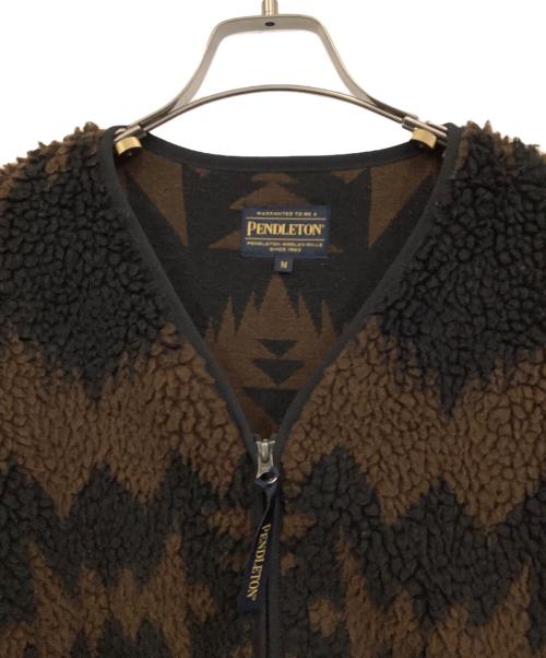 B:MING by BEAMS（ビーミングバイビームス）B:MING by BEAMS (ビーミングバイビームス) PENDLETON (ペンドルトン) ボアコート ブラウン×ブラック サイズ:Mの古着・服飾アイテム