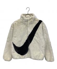 NIKE（ナイキ）の古着「フェイクファージャケット」｜ブラック×アイボリー