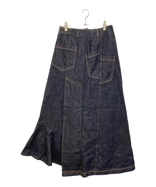 AULA（オーラ）AULA (オーラ) リメイクデニムスカート インディゴ サイズ:1の古着・服飾アイテム