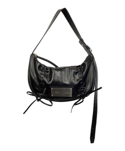 Matin Kim（マーティン キム）Matin Kim (マーティン キム) HALF SHIRRING RIBBON ROUND BAG ブラックの古着・服飾アイテム