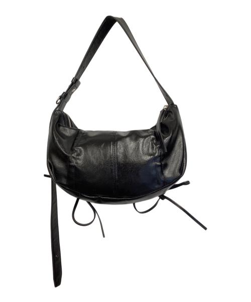Matin Kim（マーティン キム）Matin Kim (マーティン キム) HALF SHIRRING RIBBON ROUND BAG ブラックの古着・服飾アイテム