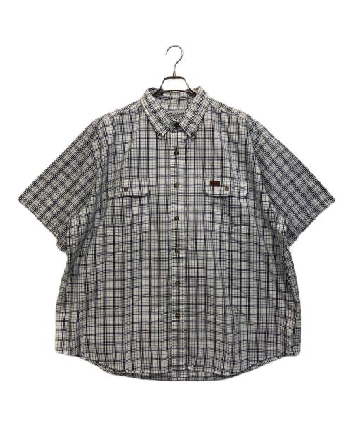 CarHartt（カーハート）CarHartt (カーハート) 半袖シャツ ホワイト×ネイビー サイズ:2XLの古着・服飾アイテム