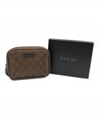 GUCCIグッチ）の古着「GGキャンバス ポーチ」｜ブラウン