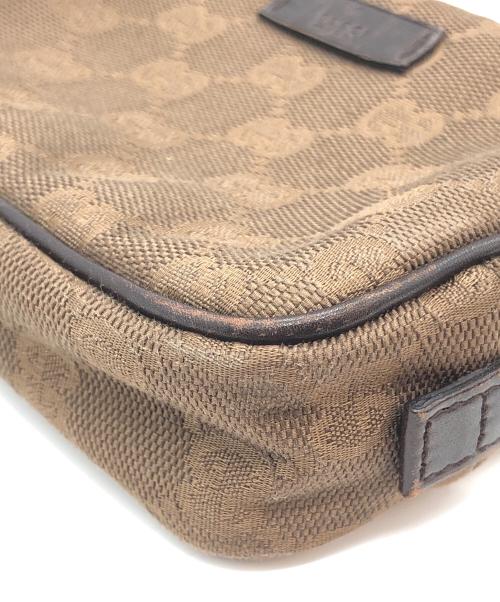 GUCCI（グッチ）GUCCI (グッチ) GGキャンバス ポーチ ブラウンの古着・服飾アイテム
