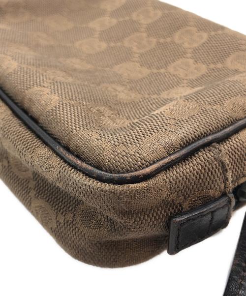 GUCCI（グッチ）GUCCI (グッチ) GGキャンバス ポーチ ブラウンの古着・服飾アイテム