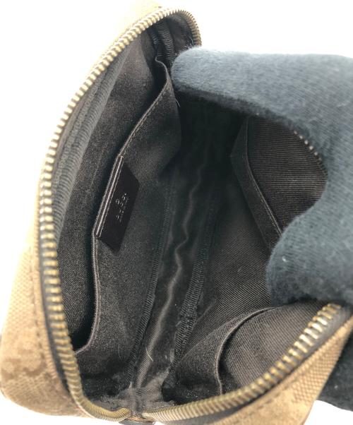 GUCCI（グッチ）GUCCI (グッチ) GGキャンバス ポーチ ブラウンの古着・服飾アイテム