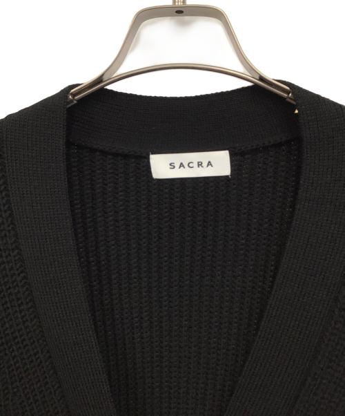 SACRA（サクラ）SACRA (サクラ) コースゲージファロウカーディガン ブラック サイズ:38の古着・服飾アイテム