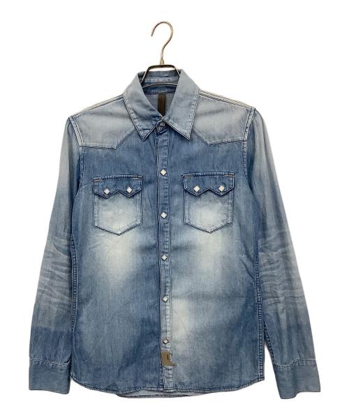 STRUM（ストラム）STRUM (ストラム) 5.3oz オーガニック コットン デニム TRAVIS ウエスタンシャツ インディゴ サイズ:Sの古着・服飾アイテム
