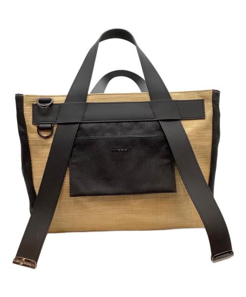 DIESEL（ディーゼル）DIESEL (ディーゼル) F-KIOSA SHOPPER M ベージュ×ブラックの古着・服飾アイテム
