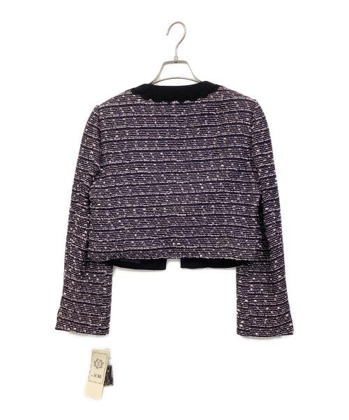 SOIR（ソワール）SOIR (ソワール) ノーカラージャケット ピンク×ネイビー サイズ:9 未使用品の古着・服飾アイテム