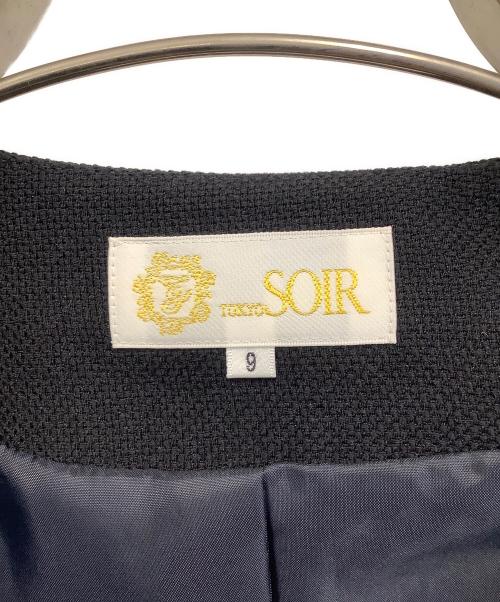 SOIR（ソワール）SOIR (ソワール) ノーカラージャケット ピンク×ネイビー サイズ:9 未使用品の古着・服飾アイテム