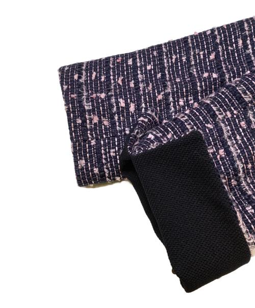 SOIR（ソワール）SOIR (ソワール) ノーカラージャケット ピンク×ネイビー サイズ:9 未使用品の古着・服飾アイテム